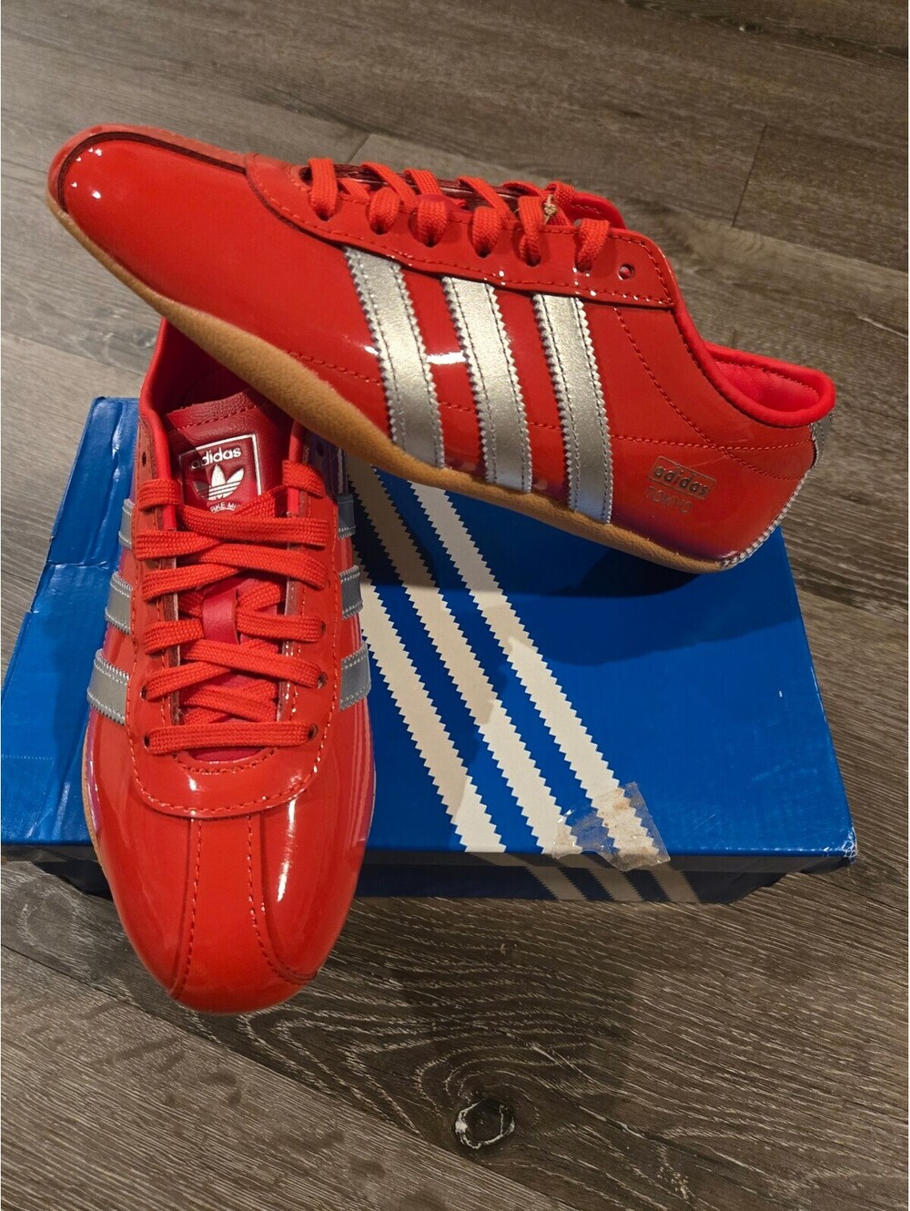 adidas Tokyo W Red Silver Gum Women's 6.5 JQ0596 New w/ Box